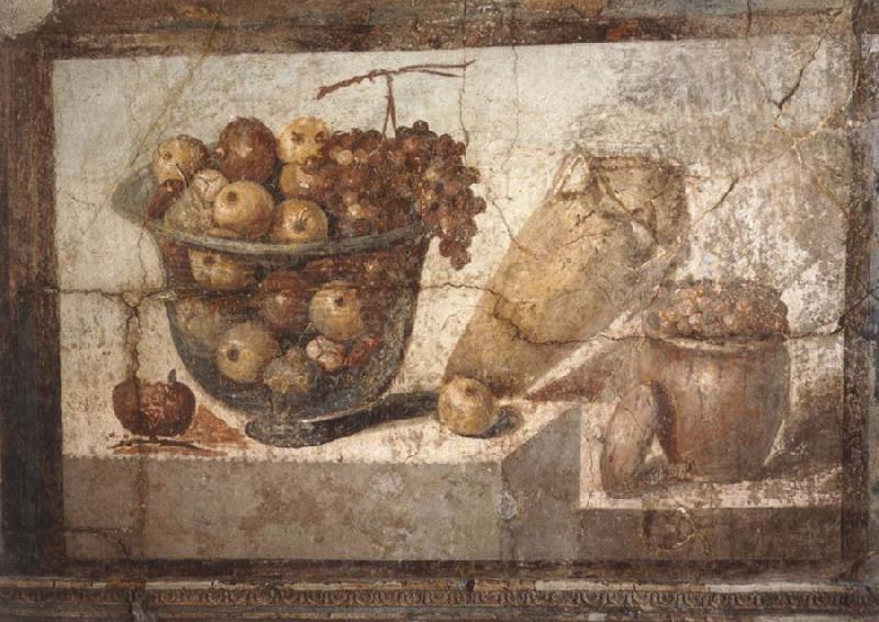 unknow artist Kristallschussel with fruits Wandschmuch out of the villa di Boscoreale oil painting picture